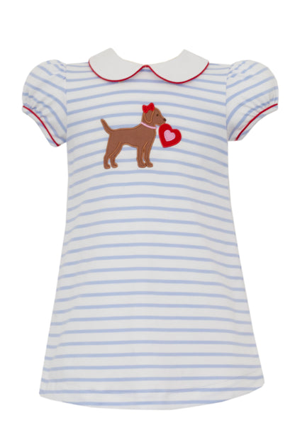 Valentine -Lt.Blue Stripe A -Line Dress