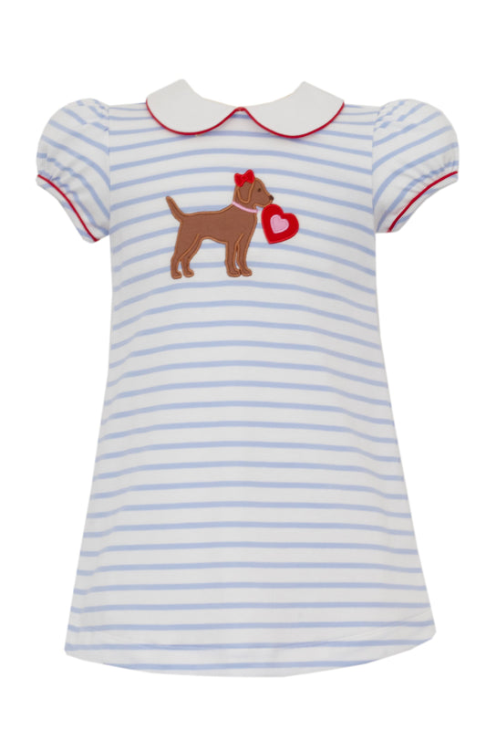Valentine -Lt.Blue Stripe A -Line Dress