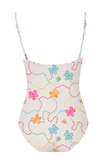 White Color Jardin - Adult Pool One Piece