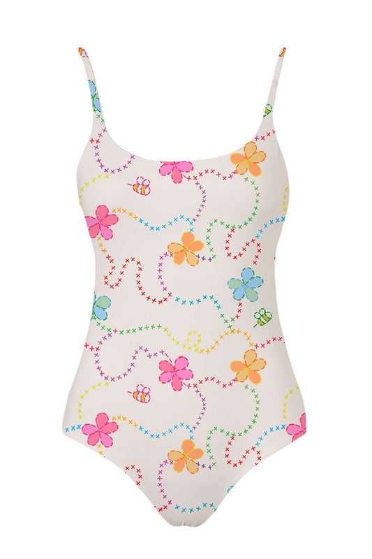 White Color Jardin - Adult Pool One Piece