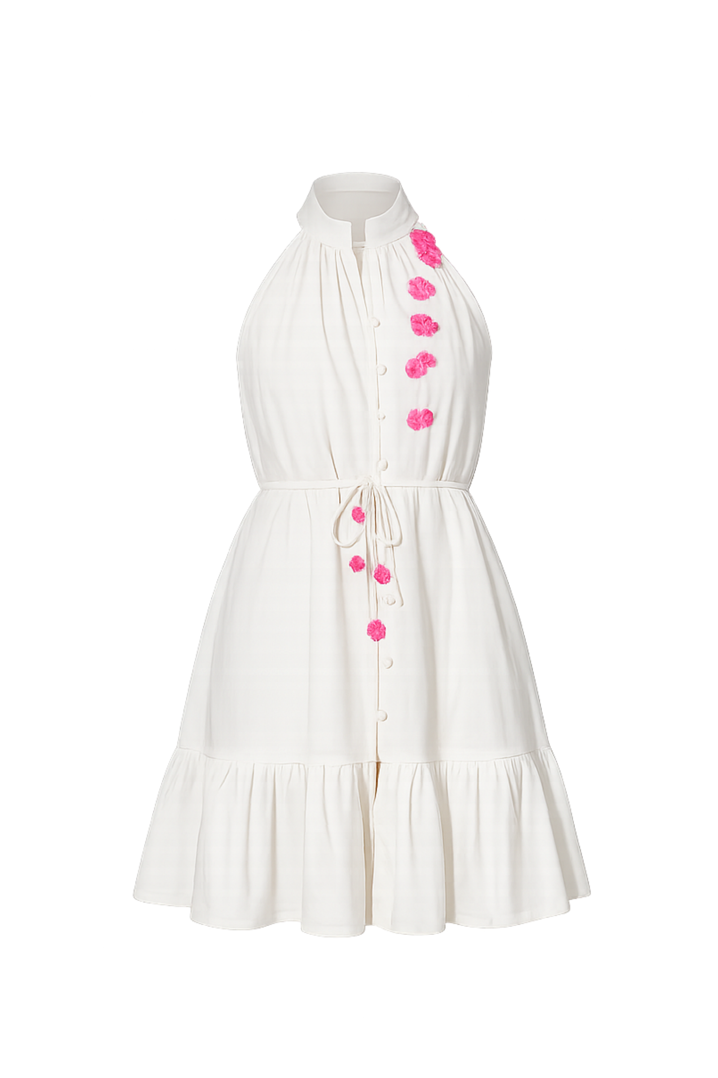 Vestido blanco con estampado de flores