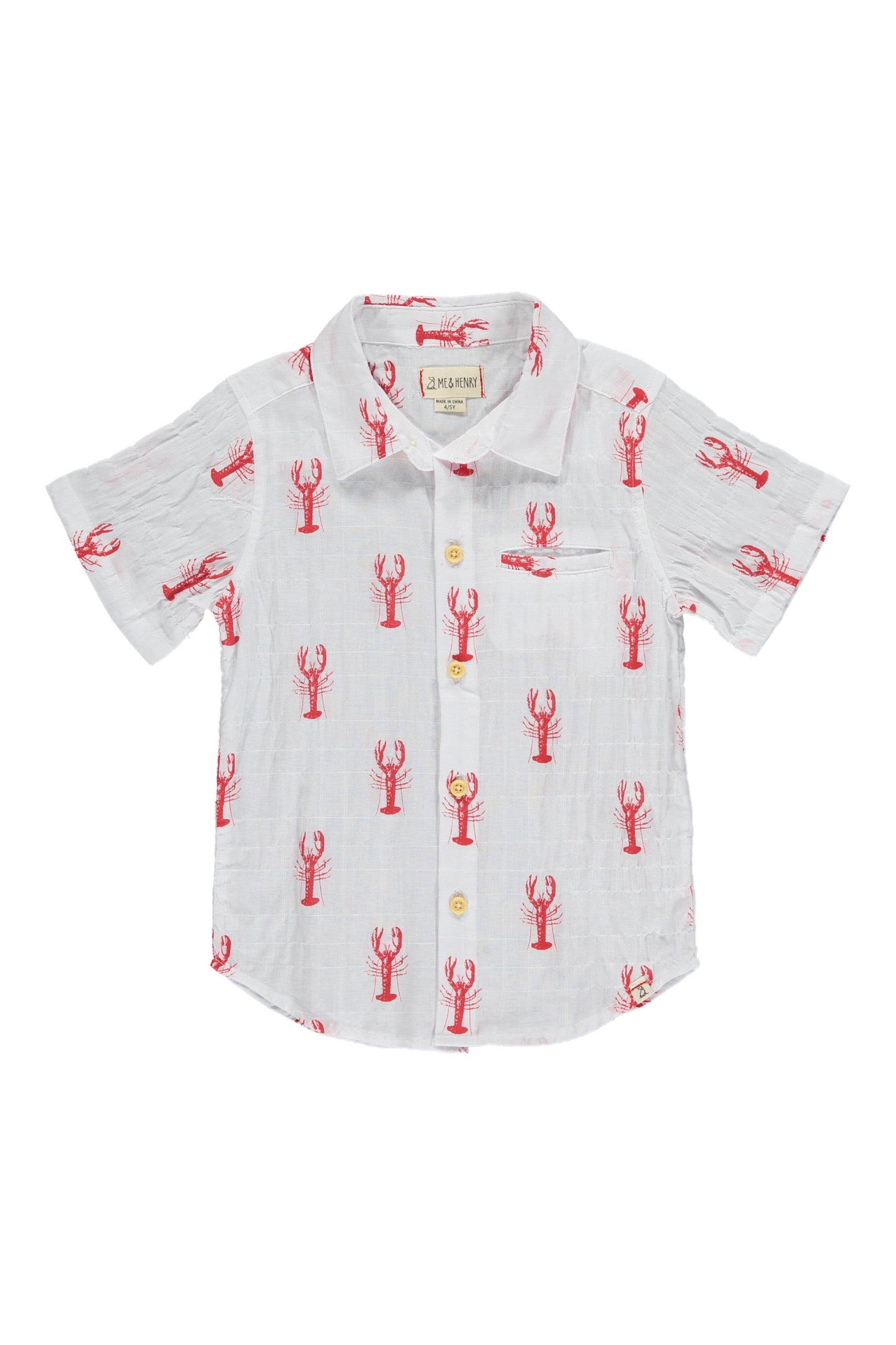 White With Red Lobsters Shirt