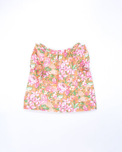 Blusa Ocre Flor Rosa