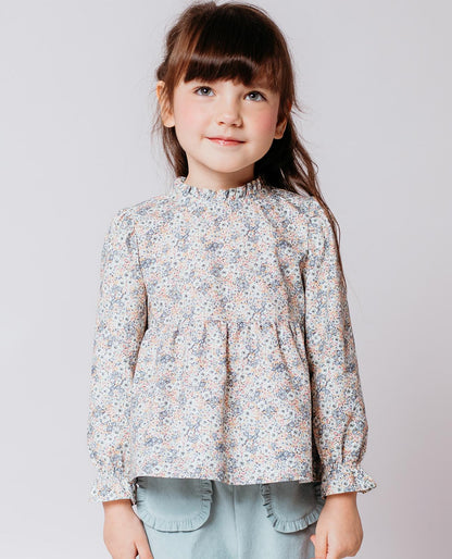 Viella Blouse Green Flowers