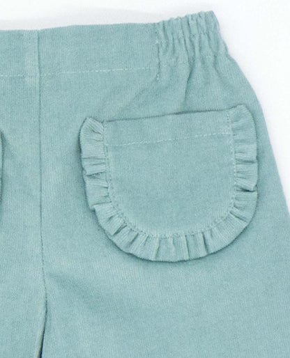 Pantalón De Micro Pana Menta
