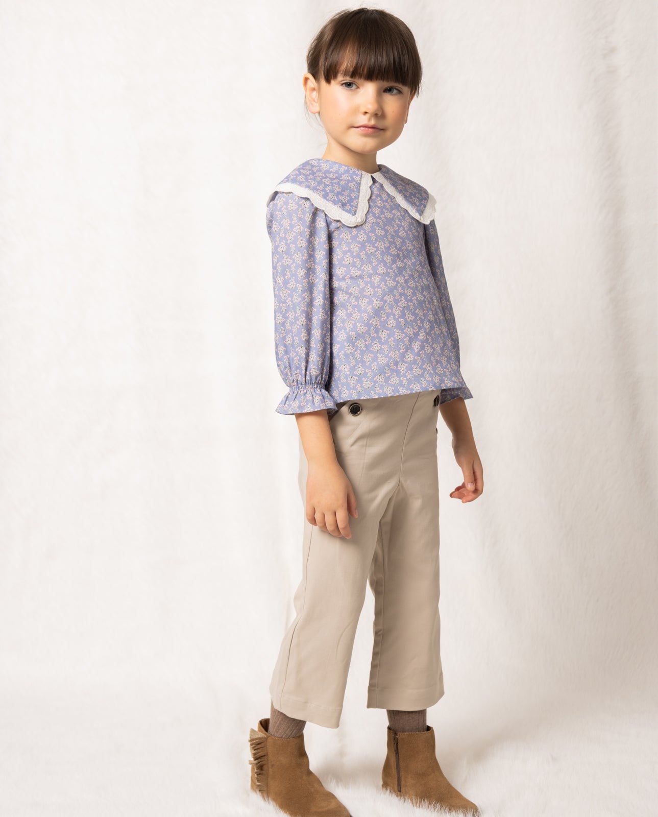 Camisa Lila De Viella Estampada Floral