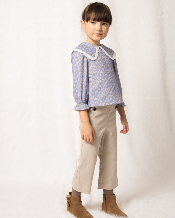 Camisa Lila De Viella Estampada Floral