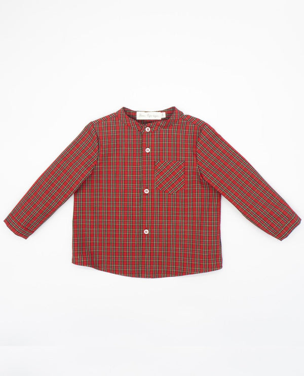 Camisa Cuadro rojos navidad varon
