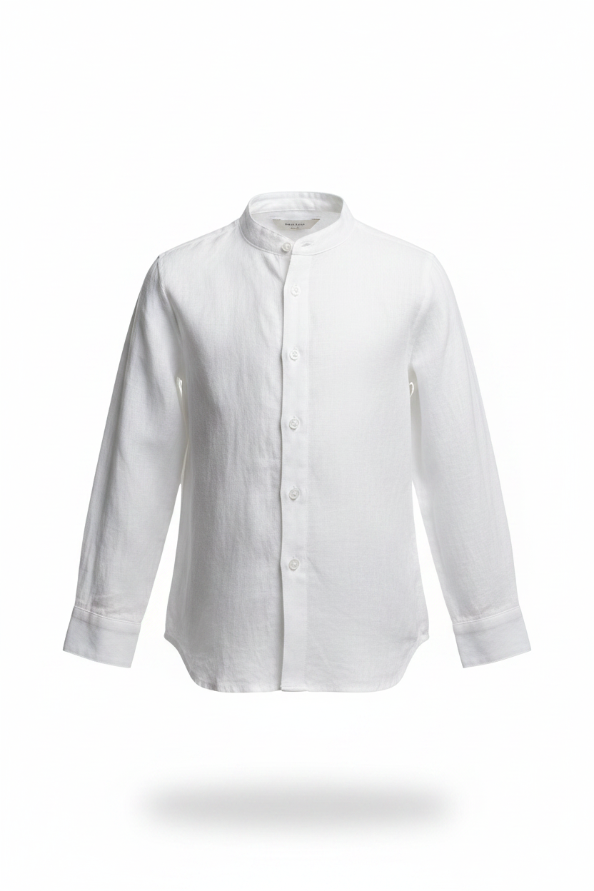 Camisa Lino Crudo Mangas Largas