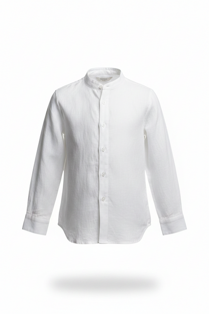 Camisa Lino Crudo Mangas Largas