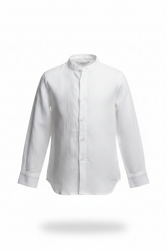 Camisa Lino Crudo Mangas Largas