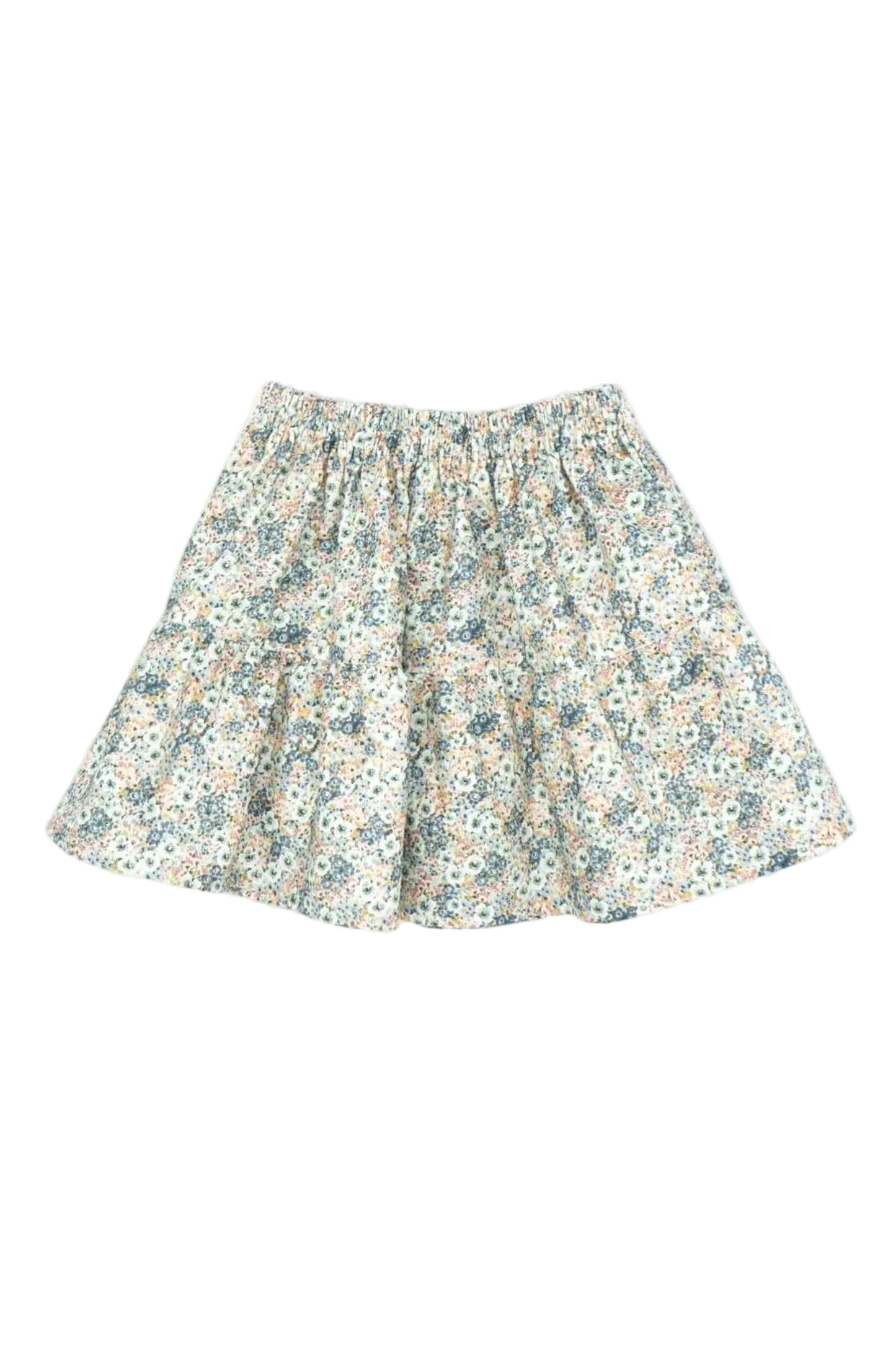 Falda Con Goma De Viella Estampada De Flores Verde