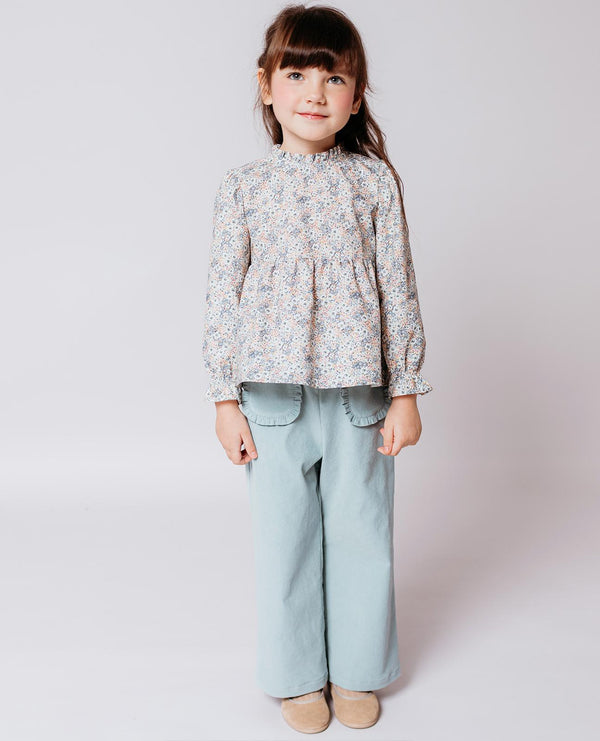 Pantalón de micro pana menta