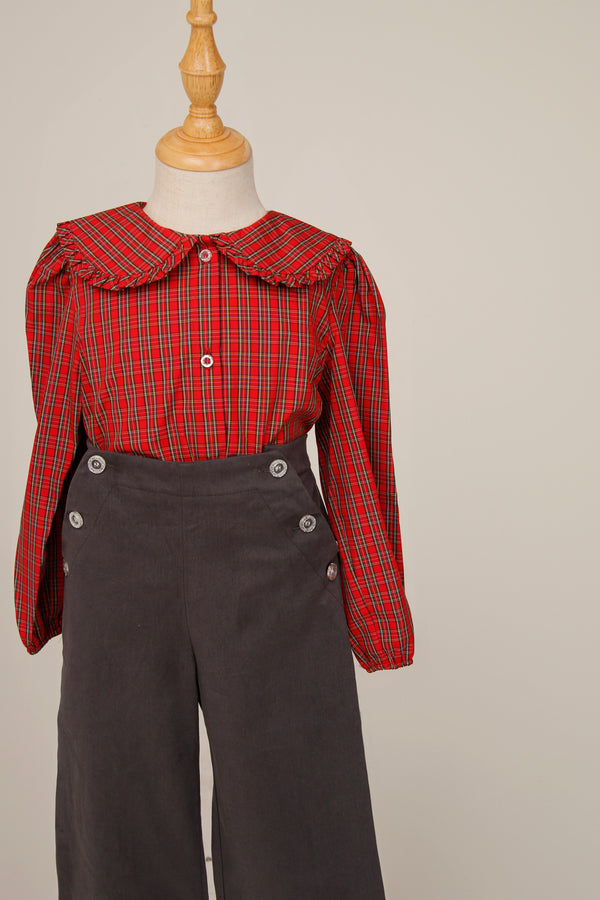 Blusa Maxi Cuadro Rojos