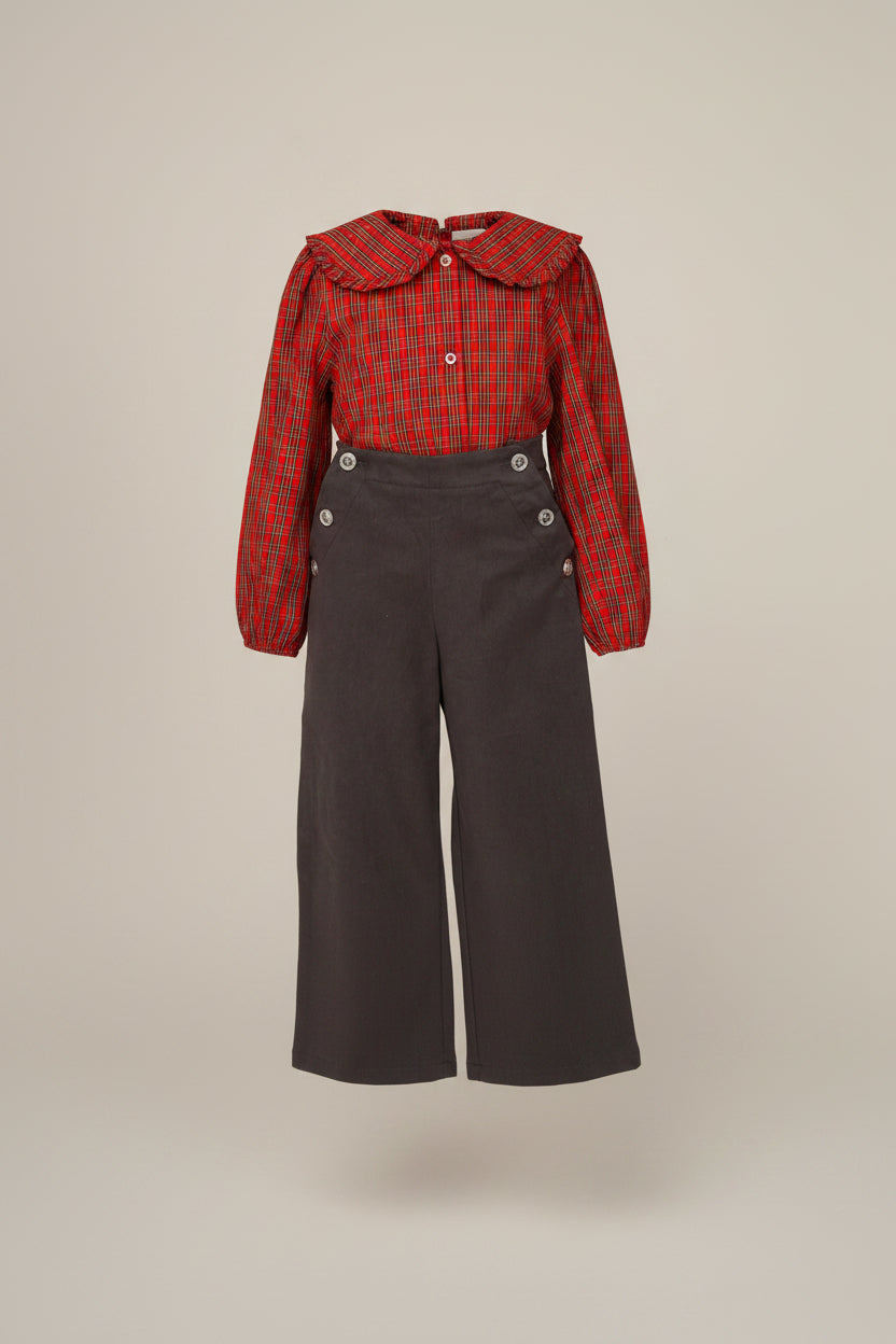 Pantalón De Sarga Gris Oscuro