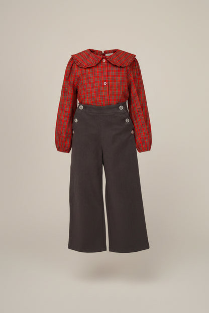 Pantalón De Sarga Gris Oscuro