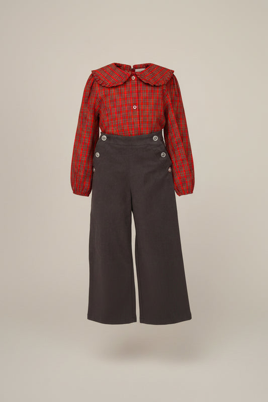 Pantalón De Sarga Gris Oscuro