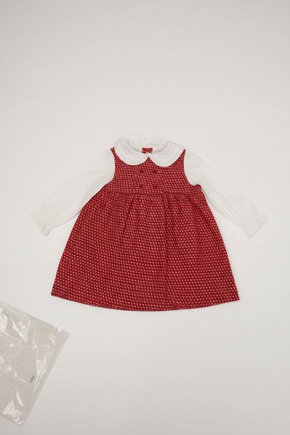 Shimmer Tweed Dress with White Viella Collar and Sleeves